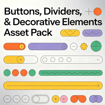 Buttons, Dividers, & Decorative Elements Asset Pack